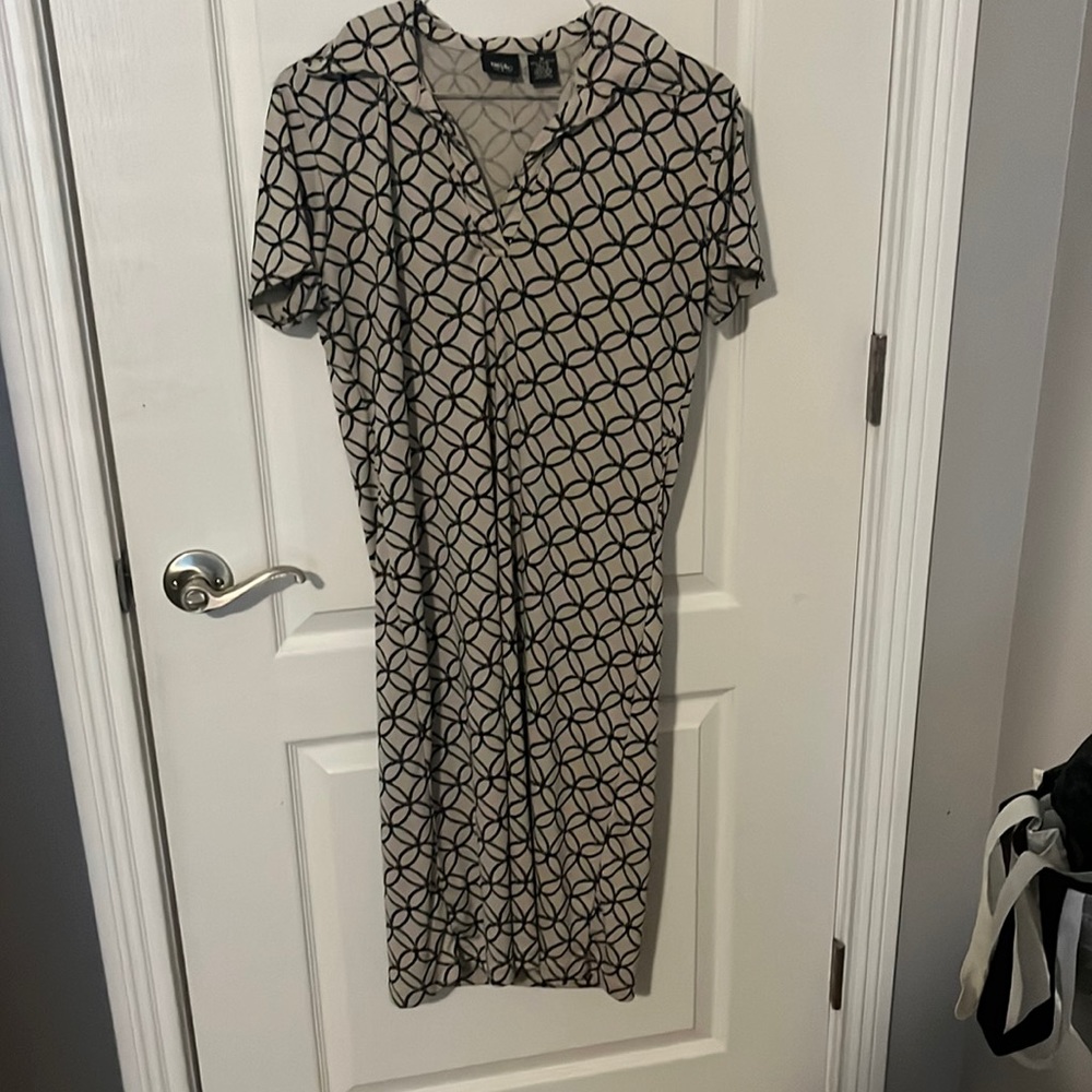 tan patterned dress